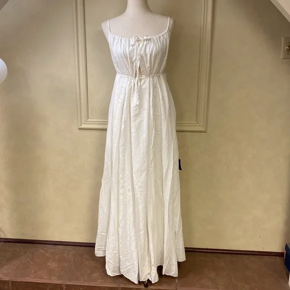 New! Lulus Wishing for Sunshine White Maxi Dress size Medium - Picture 5 of 15